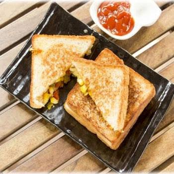 Mushroom and Corn Sandwich